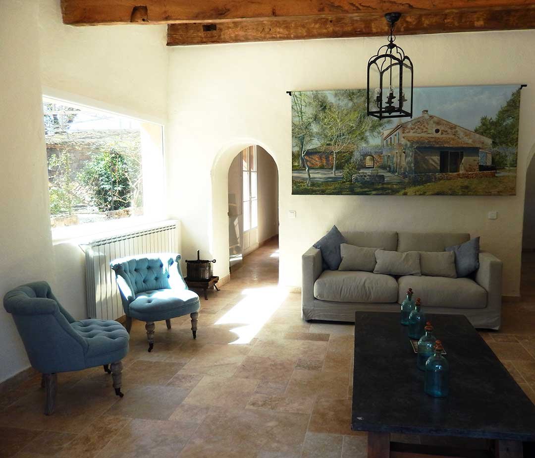 Trompe l'oeil mural au Chateau des Bertrands Le Cannet des Maures