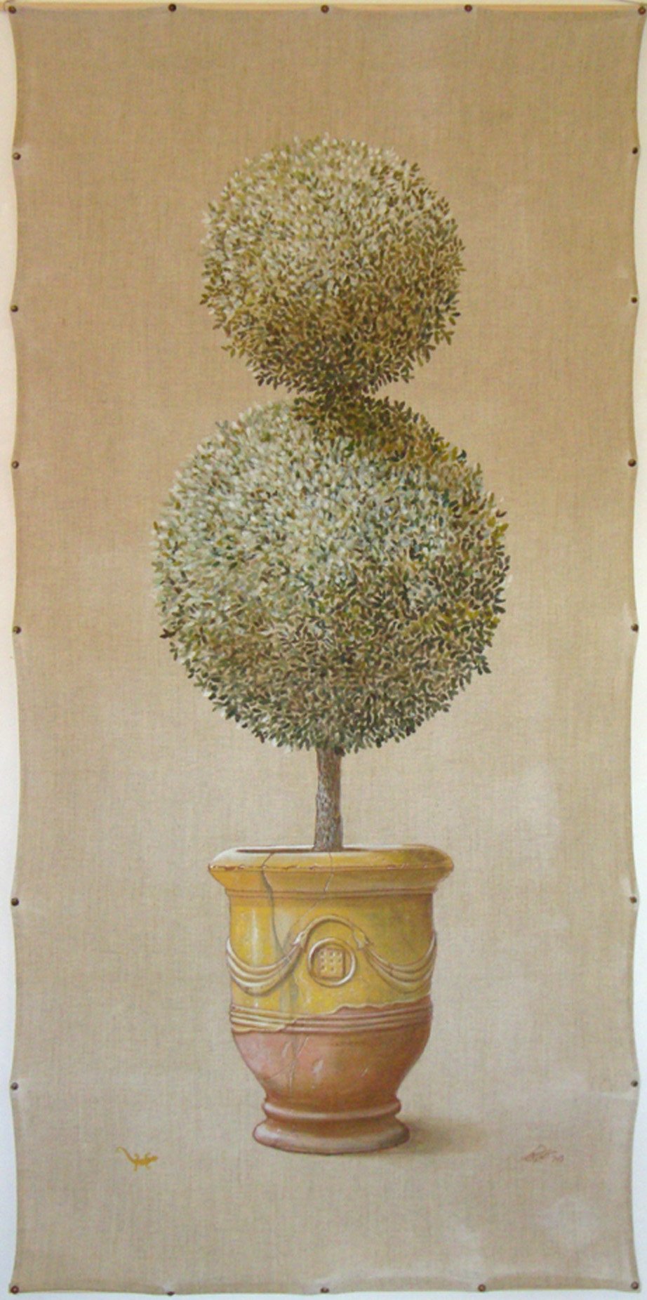 Buis en trompe-l'œil, vase d'Anduze et faux clous – Image 2