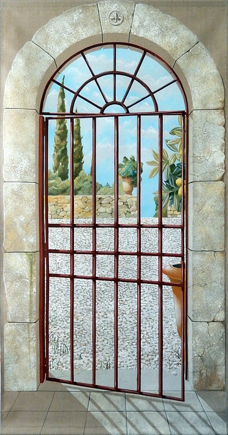 Porte à grille rouillée en trompe-l'œil – Image 2