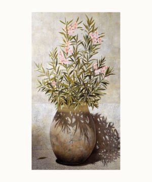 Peinture Laurier-rose I dans une jarre en terre cuite – Franck Picault