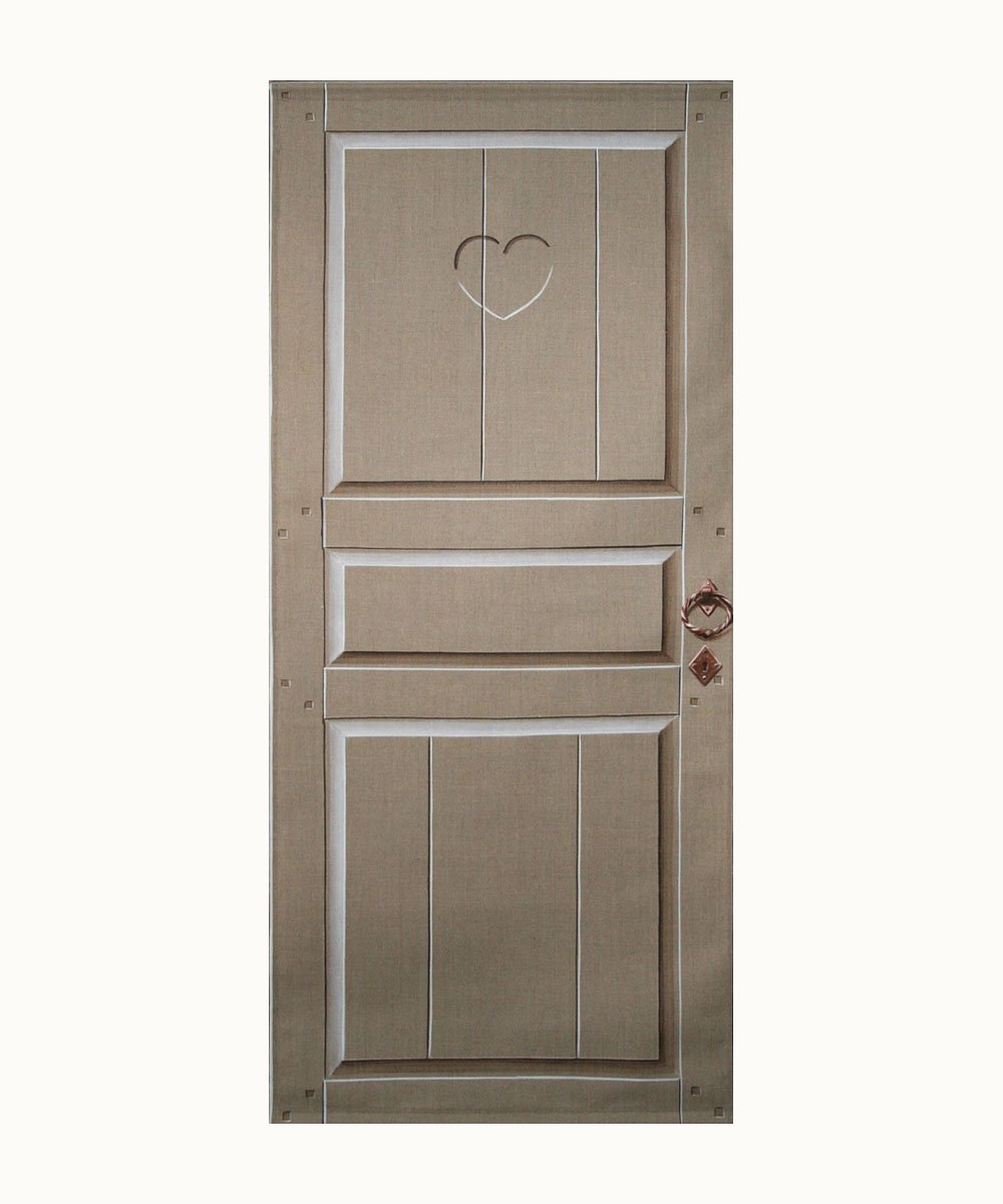 Porte Cœur en trompe-l’œil sur toile de lin – Franck Picault