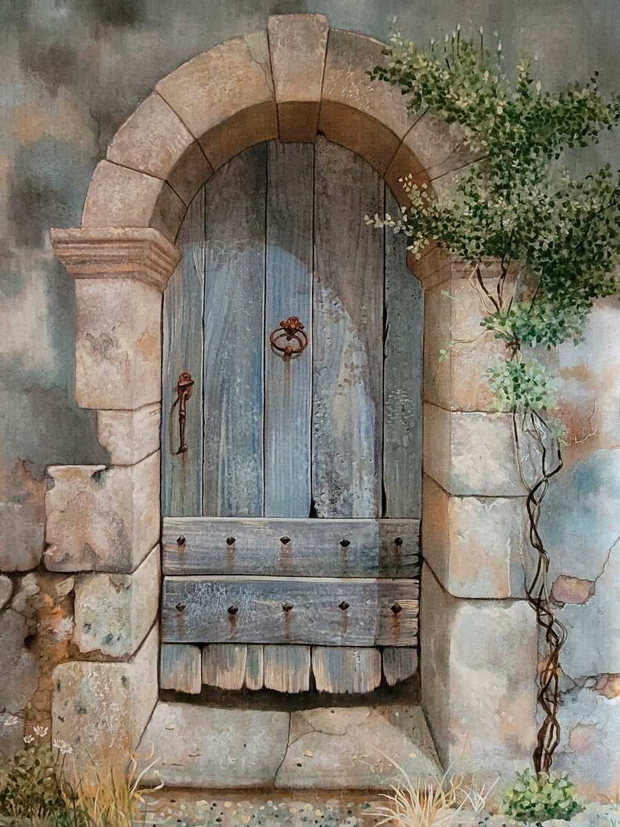 Peinture porte bleue au jasmin - Franck PICAULT